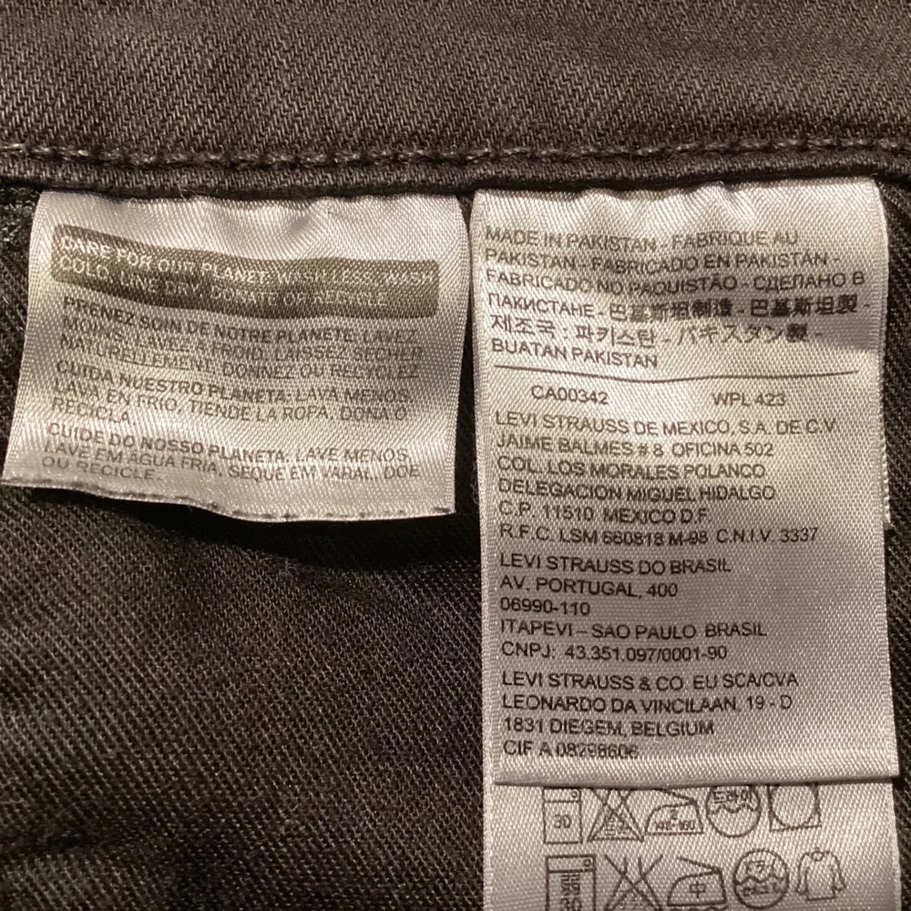 Levis Black Stretch Denim 511 Jeans Men Size 34x32